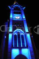 France, church of Les Mureaux at night