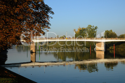 France, bridge on Seine river between Meulan and Les Mureaux