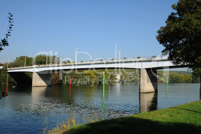 France, bridge on Seine river between Meulan and Les Mureaux