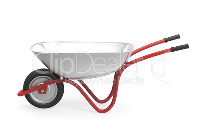 Wheelbarrow on white