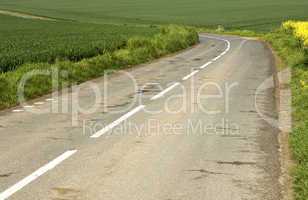 france, a small road in the country