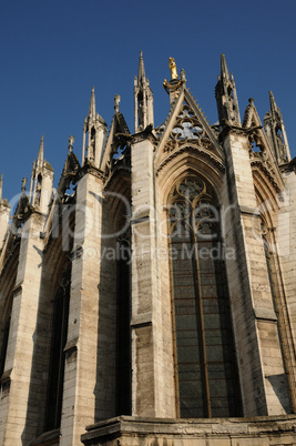 cathedral stained glass window of Rouen in Normandy