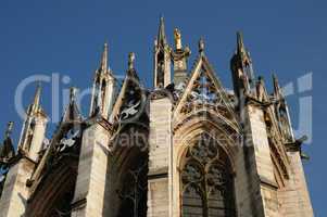 cathedral stained glass window of Rouen in Normandy