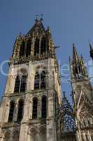 France, cathedral tower bell of Rouen in Normandy