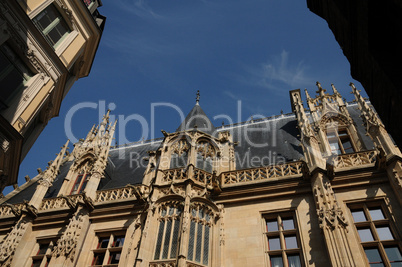 France, gothic courthouse of Rouen in Normandy