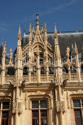 France, gothic courthouse of Rouen in Normandy