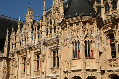 France, gothic courthouse of Rouen in Normandy