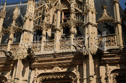 France, gothic courthouse of Rouen in Normandy
