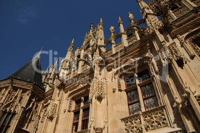 France, gothic courthouse of Rouen in Normandy