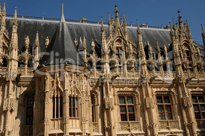 France, gothic courthouse of Rouen in Normandy