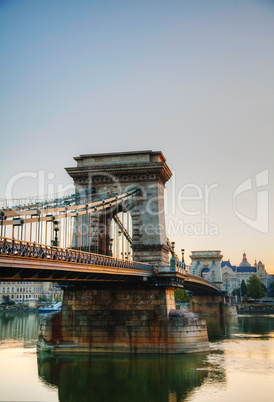 Szechenyi suspension bridge in Budapest, Hungary