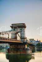 Szechenyi suspension bridge in Budapest, Hungary