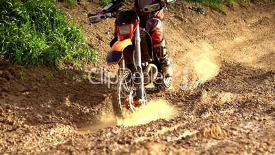 Motocross Through Mud - Super Slow Motion