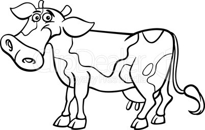 farm cow cartoon for coloring book