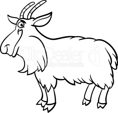 farm goat cartoon for coloring book