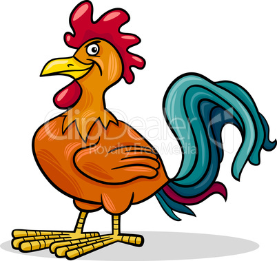 rooster farm animal cartoon illustration