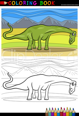 cartoon diplodocus dinosaur coloring page