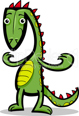 cartoon illustration of lizard or dinosaur