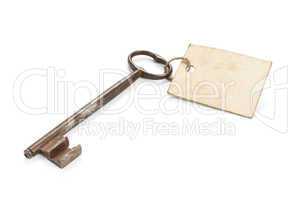 Rusty Key With Message Label