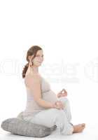 pregnant woman  practicing yoga