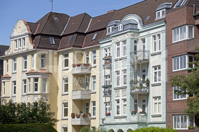 Jugendstilfassade in Kiel, Deutschland