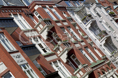 Jugendstilfassade in Kiel, Deutschland