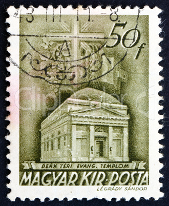 Postage stamp Hungary 1939 Deak Square Church