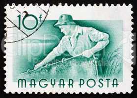 Postage stamp Hungary 1955 Fisherman, Profession