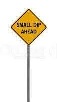 Isolated Yellow driving warning sign small dip