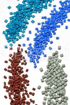 dyed plastic pellets