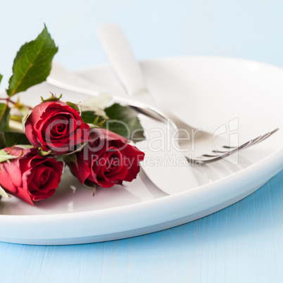gedeckter Tisch place setting for valentines day