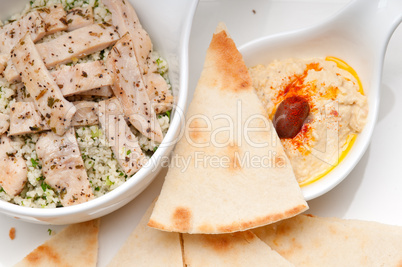 chicken taboulii couscous with hummus