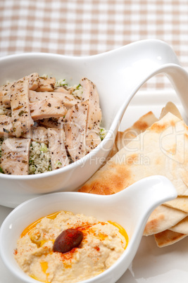 chicken taboulii couscous with hummus