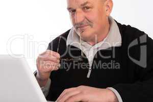 Mature man with laptop