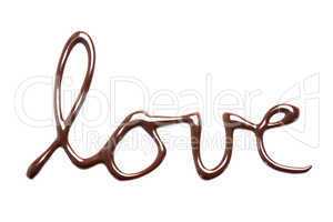Love spelled out in chocolate