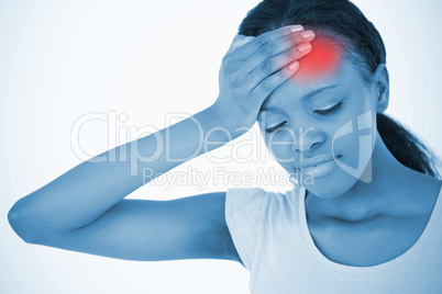 Woman with highlighted headache