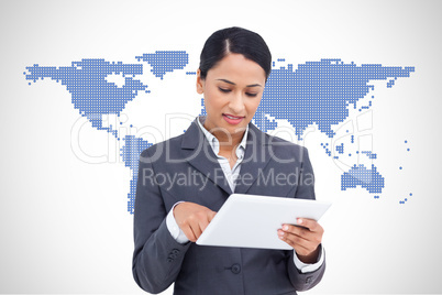 Businesswoman using tablet