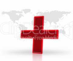 Digital red medical cross