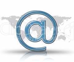 Blue email at symbol