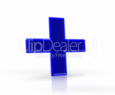 Blue digital cross