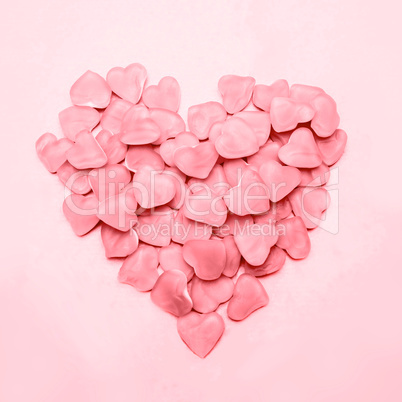 Heart made of pink candy