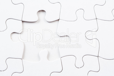Jigsaw puzzle with missing piece
