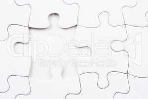 Jigsaw puzzle with missing piece