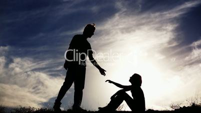 Silhouette Helping Hand
