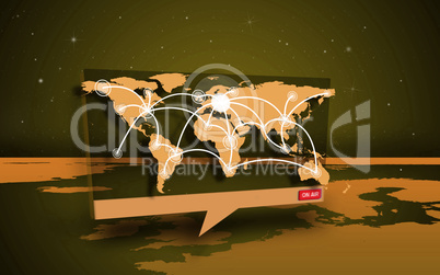 Digital speech box showing global connections coming from world