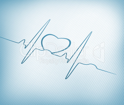 ECG line with heart graphic