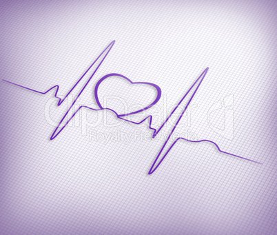 Purple ECG line with heart graphic