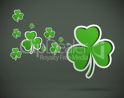 Shamrocks on grey backround