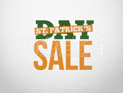 Bold text advertisement for st patricks day sale