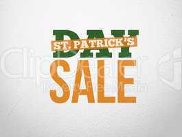 Bold text advertisement for st patricks day sale